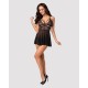 Еротичний мереживний комплект із сіточкою Obsessive 838-BAB-1babydoll & thong black S/M