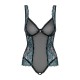 Сетчатое боди на косточках Obsessive Amanta teddy S/M, черное, с доступом