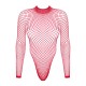 Сітчастий бодістокінг із довгим рукавом Obsessive B126 teddy red S/M/L, червоний