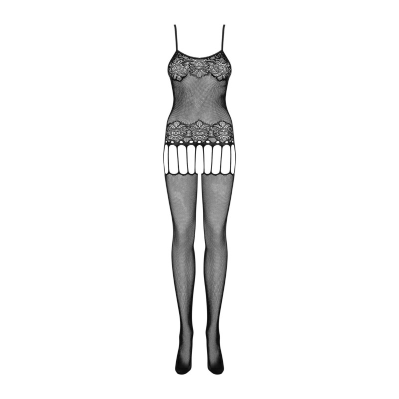 Бодистокинг Obsessive Bodystocking F235 S/M/L, тонкие подвязки, нежный декор, сеточка