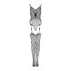 Ажурний бодістокінг під павутину Obsessive Bodystocking G325 black S/M/L, чорний, комбінезон
