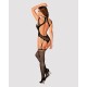 Ажурний бодістокінг з отворами Obsessive Bodystocking G327 black S/M/L, комбінезон, з доступом