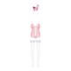 Еротичний костюм зайчика Obsessive Bunny suit 4 pcs costume pink L/XL, рожевий, топ з підв’язками