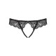 Мереживні танга з доступом Obsessive Contica crothchles thong L/XL, чорні
