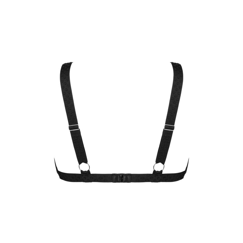 Мереживний бюстгальтер із трикутною чашкою Obsessive Estiqua bra XS/S, чорний, широкі лямки