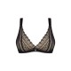 Кружевной бюстгальтер с треугольной чашкой Obsessive Estiqua bra M/L, черный, широкие лямки