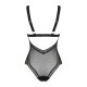 Кружевное боди с декольте Obsessive Estiqua teddy M/L, черное, широкие лямки