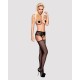 Сітчасті панчохи-стокінги з мереживним поясом Obsessive Garter stockings S307 XL/XXL, чорні