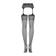 Сітчасті панчохи-стокінги з імітацією гартерів Obsessive Garter stockings S500S/M/L, чорні