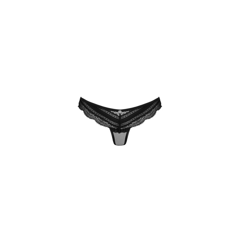 Напівпрозорі трусики з підвіскою Obsessive Ivannes panties black S/M, чорні