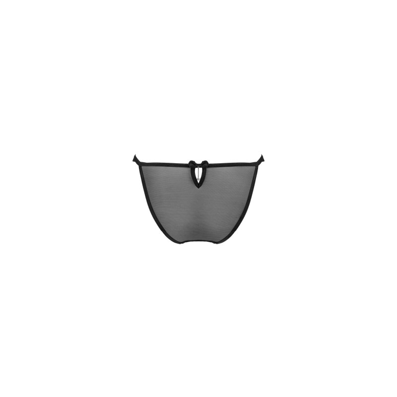 Напівпрозорі трусики з підвіскою Obsessive Ivannes panties black 2XL/3XL, чорні