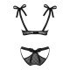 Полупрозрачный эротический комплект Obsessive Obsessivia 2pcs set black S/M, бюстгальтер и трусики