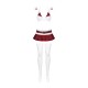 Эротический костюм школьницы с мини-юбкой Obsessive Schooly 5pcs costume S/M, бело-красный