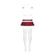 Эротический костюм школьницы с мини-юбкой Obsessive Schooly 5pcs costume S/M, бело-красный
