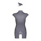 Еротичний костюм стюардеси Obsessive Stewardess 3 pcs grey S/M, сірий, сукня, стрінги, пілотка