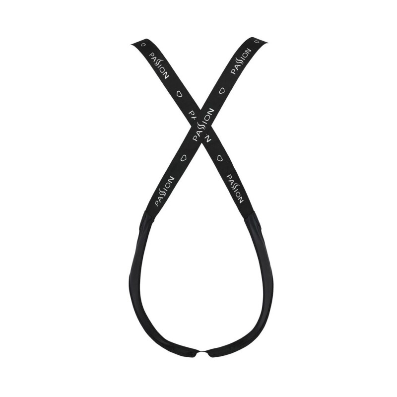 Чоловіче відкрите боді Passion 027 BRUNO XXL/XXXL Black, під латекс, на шлейках