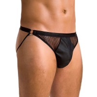 Мужские открытые слипы Passion 034 OPEN LUKE L/XL Black, экокожа