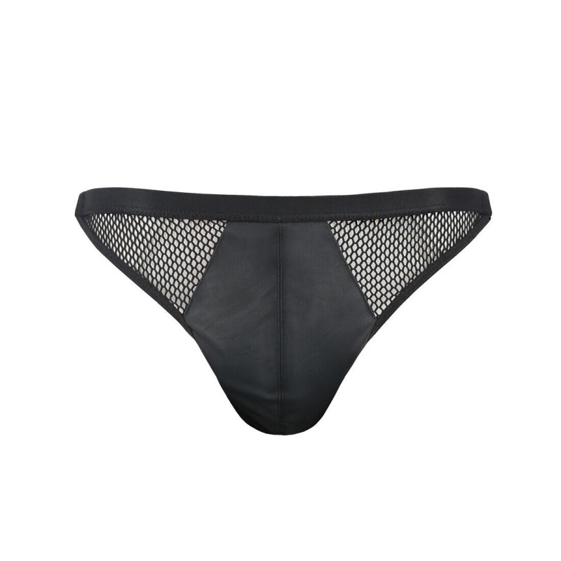 Чоловічі відкриті сліпи Passion 034 OPEN LUKE XXL/XXXL Black, екошкіра