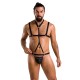 Комплект чоловічої білизни зі стреп Passion 039 SET ANDREW XXL/XXXL Black, стринги, шлейки