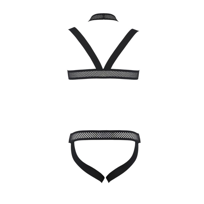 Комплект чоловічої білизни з кріпленнями Passion 043 JACOB XXL/XXXL Black, труси, шлейки