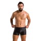 Чоловічі шкіряні боксери з блискавками Passion 049 SHORT MATT L/XL Black