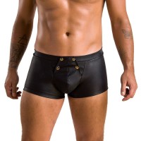 Мужские кожаные боксеры с клапаном Passion 050 SHORT PATRICK XXL/XXXL Black