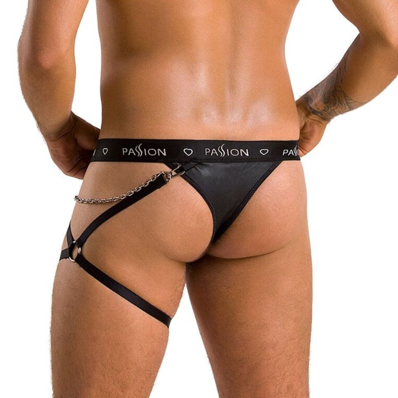 Мужские трусики танга с подвязкой Passion 058 THONG BILL S/M Black