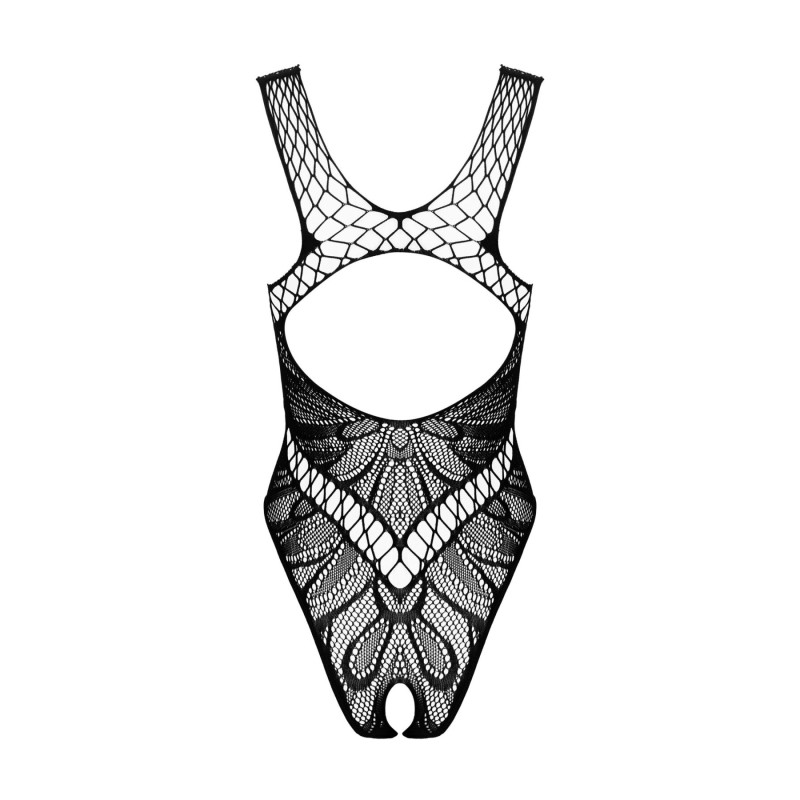 Бодістокінг з вирізами Obsessive B138 teddy S/M/L, black, з доступом