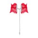 Широкий мереживний чокер Obsessive Bergamore choker, red
