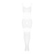 Сітчастий бодістокінг з імітацією топа та шортів Obsessive Bodystocking G330 XL/XXL, white, з доступом