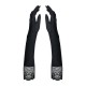 Високі рукавички з каменями та мереживом Obsessive Miamor gloves, black