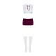 Еротичний костюм студентки Obsessive Student 4 pcs costume L/XL, топ, спідниця, стринги, гольфи