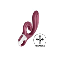 Вібратор-кролик Satisfyer Love Me Red, гнучкий, відросток з потрійним кінчиком