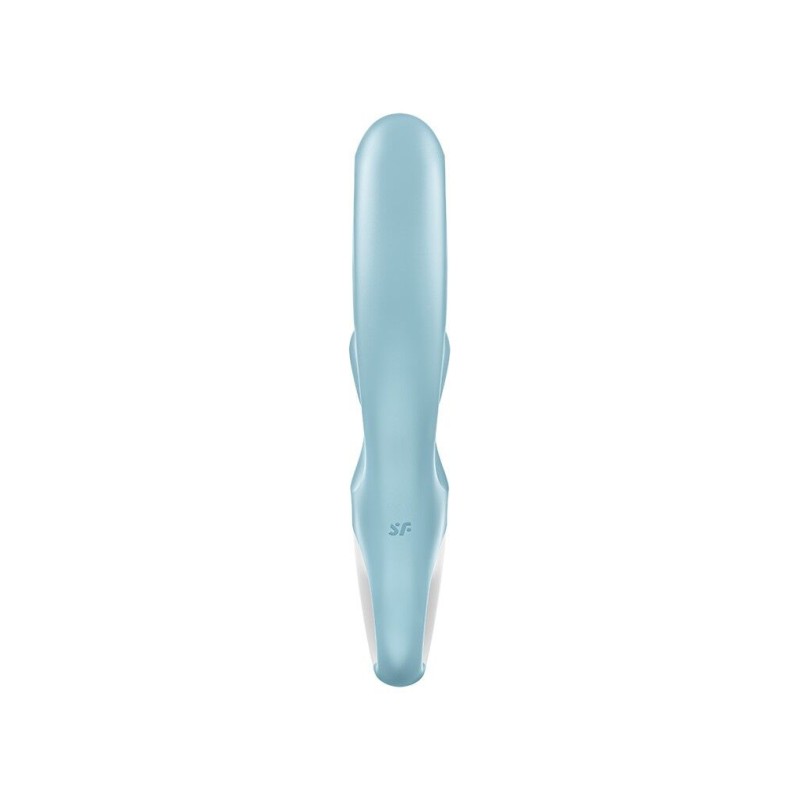 Вібратор-кролик Satisfyer Love Me Blue, гнучкий, відросток з потрійним кінчиком