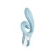 Вібратор-кролик Satisfyer Love Me Blue, гнучкий, відросток з потрійним кінчиком