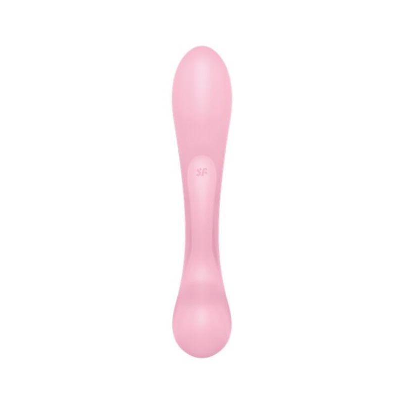 Двосторонній вібратор-кролик Satisfyer Triple Oh Pink, 3 мотори, руків’я-масажер