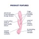 Двосторонній вібратор-кролик Satisfyer Triple Oh Pink, 3 мотори, руків’я-масажер