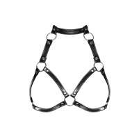 Портупея на груди Obsessive A740 harness black O/S, штучна шкіра