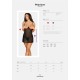 Прозора сорочка з відкритими грудьми Obsessive Pearlove chemise & thong black S/M, трусики