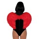 Крылья дьяволицы Leg Avenue devil wings Red, настоящие перья