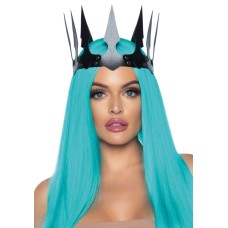 Корона злої королеви Leg Avenue Faux leather spiked crown Black, штучна шкіра, заклепки