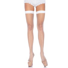 Панчохи-сітка Leg Avenue Fishnet Thigh Highs One size, White, дрібна сітка