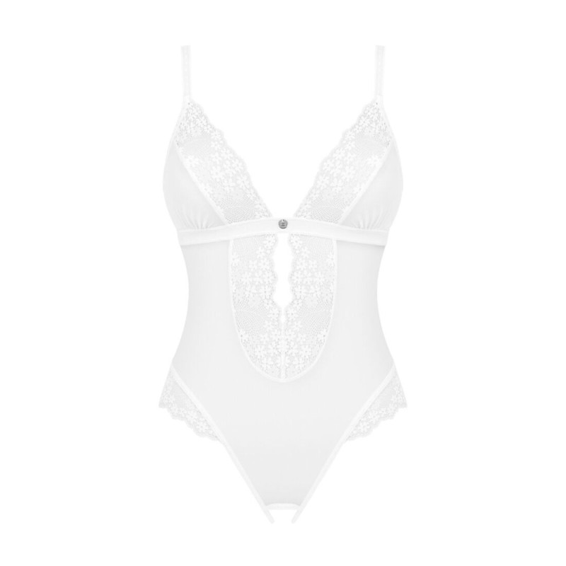 Эротическое полупрозрачное боди Obsessive Heavenlly crotchless teddy XS/S, с доступом