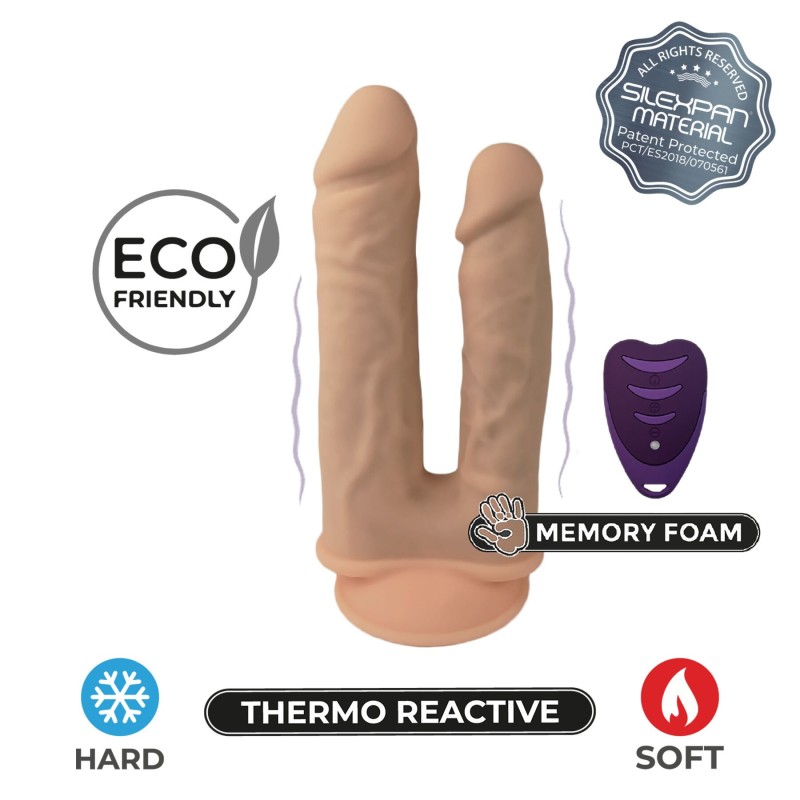 Двойной фаллоимитатор с вибрацией SilexD Double Gusto Vibro Flesh (Model 1 size 8