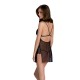 Сорочка Passion DELIENA CHEMISE XXL/XXXL black, стрінги із заниженою талією