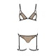 Еротичний комплект спідньої білизни Passion GABI SET S/M beige, трусики з гартерами