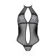 Сетчатое боди с кружевом на груди Passion SATARA BODY XXL/XXXL black