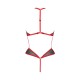 Сетчатое боди с кружевом на груди Passion SATARA BODY XXL/XXXL red