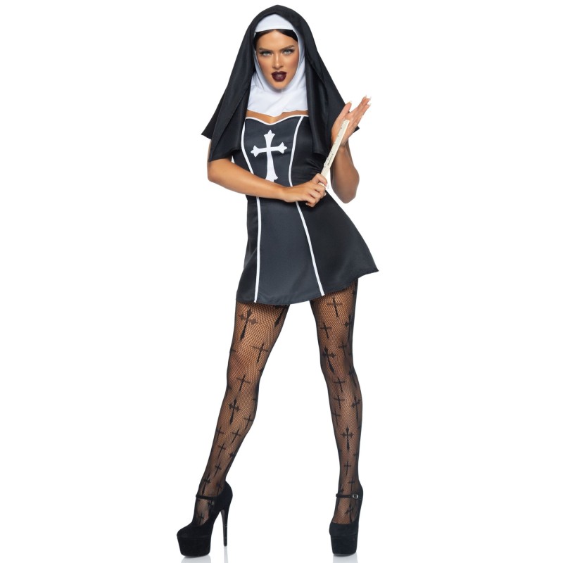 Костюм монашки Leg Avenue Naughty Nun S, платье, головной убор