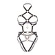 (SALE) Портупея-тедді з екошкіри Leg Avenue Heart ring harness teddy S, Black, підвіска-сердечко, ланцюги